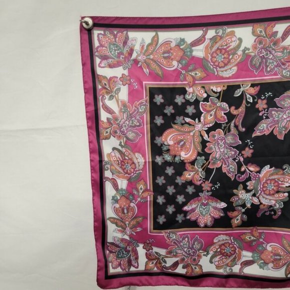 VINTAGE BIJOU BRIGITTE WINE COLORED PAISLEY PRINT LADIES SCARF - Picture 2 of 6